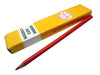 A single tailors' cloth marking pencil beside its yellow packaging box with the brand name 'Hancocks' visible on it.