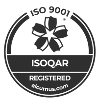 ISOQAR and UKAS management systems certification logos on a white background