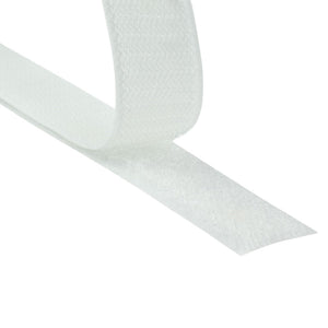 white hook and loop tape on a white background